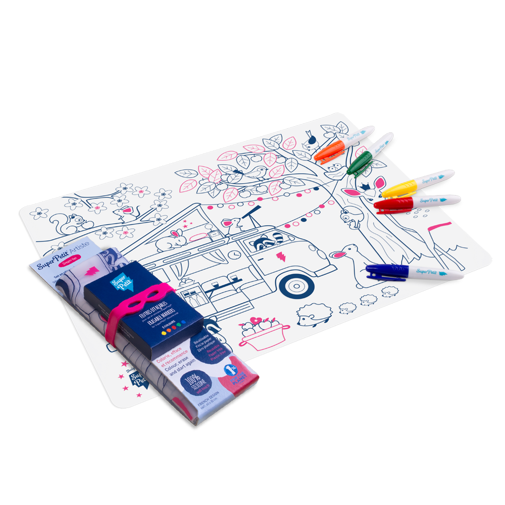 Coloriage réutilisable - Set en silicone DREAM VAN - JUIN