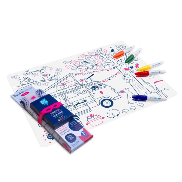Coloriage réutilisable - Set en silicone DREAM VAN - JUIN