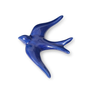 Hirondelles en céramique lisse multicolores: Bleu cobalt