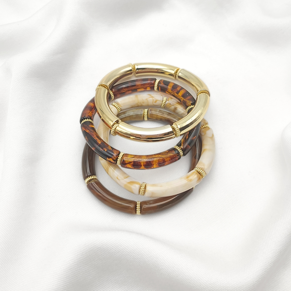 Bracelet SCARLETT: Caramel / S/M = 19cm = diamètre 6 cm