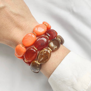 Bracelet JANE: Orange translucide / S/M = 18 cm