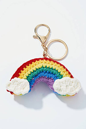 Grigri de sac et porte-clé Arc-en-ciel en crochet PC011HZ: Multicolore / 100% POLYESTER
