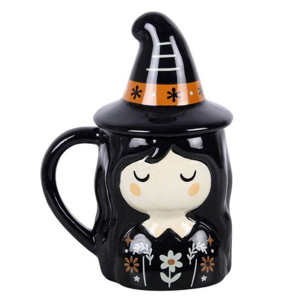 Mug à couvercle Sorcière folklorique effrayante