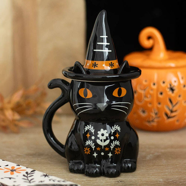 Mug à couvercle Chat noir Frightful Folk