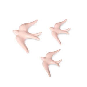 Hirondelle en céramique lisse Rose pâle