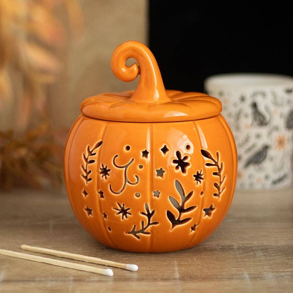 Brûleur d'huile et chauffe-cire citrouille Orange Folk