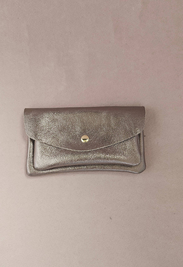 Porte monnaie cuir vachette double poches Kangourou: Bordo
