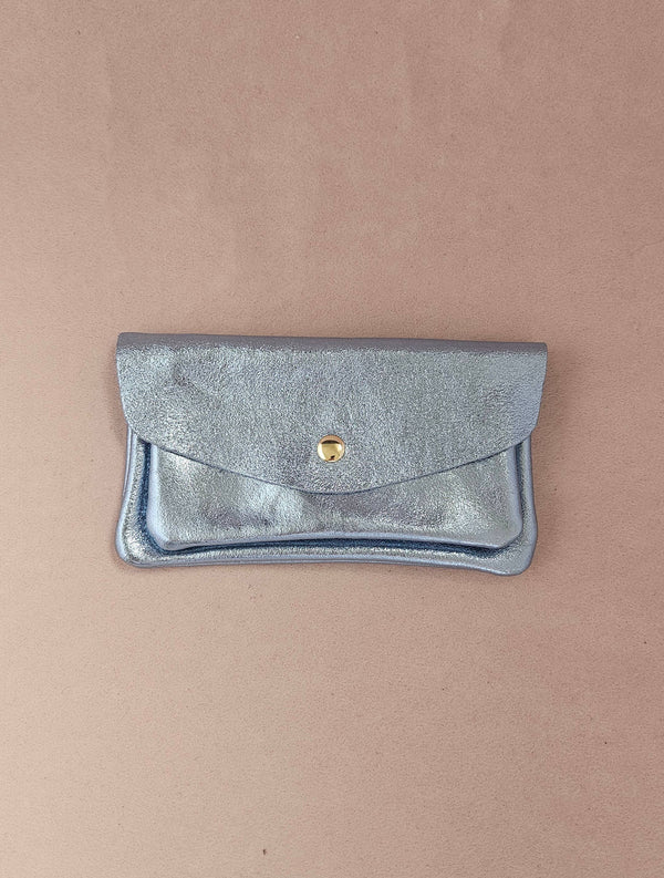 Porte monnaie cuir vachette double poches Kangourou: Bordo