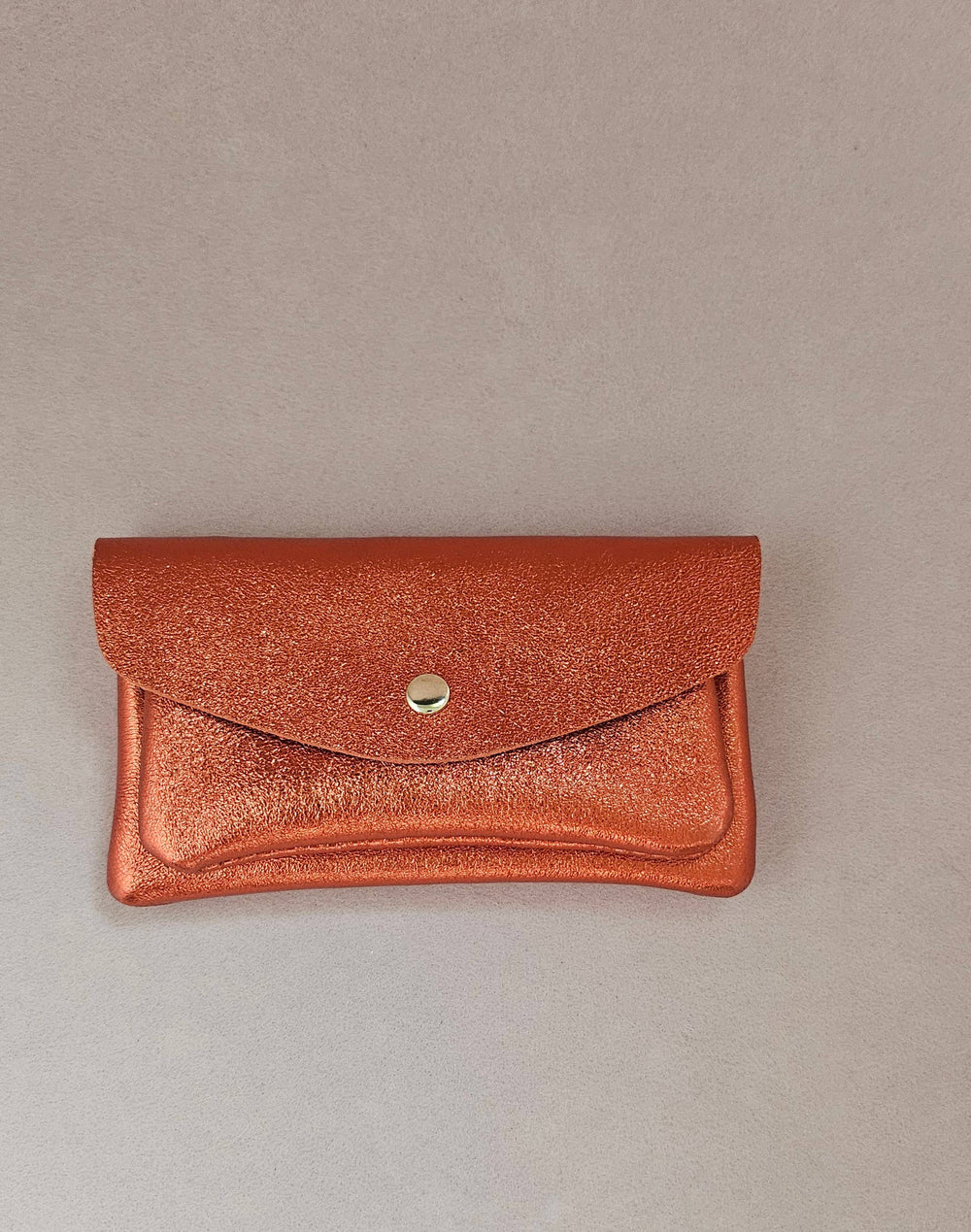 Porte monnaie cuir vachette double poches Kangourou: Homard