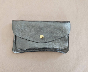 Porte monnaie cuir double poches Kangourou: Violet