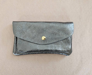 Porte monnaie cuir vachette double poches Kangourou: Nude