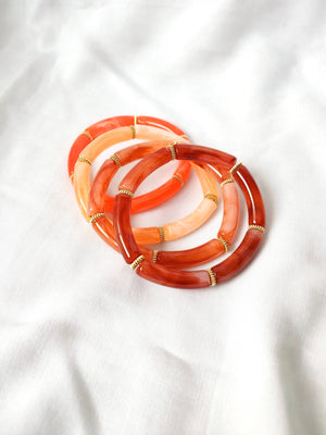 Bracelet SCARLETT: Orange / S/M = 19cm = diamètre 6 cm