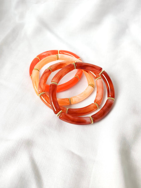 Bracelet SCARLETT: Corail / S/M = 19cm = diamètre 6 cm