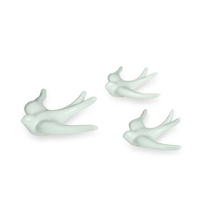 Hirondelles en céramique lisse multicolores: Vert aqua