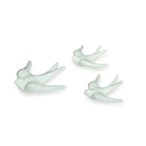 Hirondelles en céramique lisse multicolores: Vert aqua