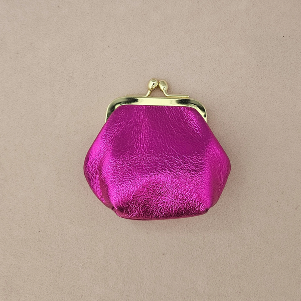 Mini bourse cuir rétro: Rose clair
