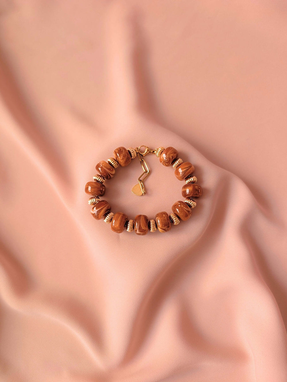 Bracelet GIGI: Caramel / Fermoir