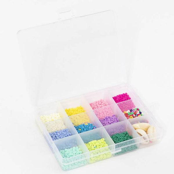 Boite de 11 couleurs de perles heishi 6 mm POP + accessoires