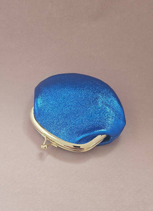 Bourse fermoir cuir rétro: Mauve