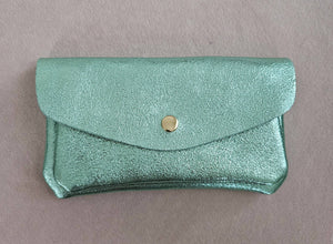 Porte monnaie cuir vachette double poches Kangourou: Nude