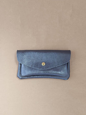 Porte monnaie cuir vachette double poches Kangourou: Fuxia