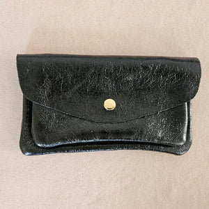Porte monnaie cuir double poches Kangourou: Rose clair