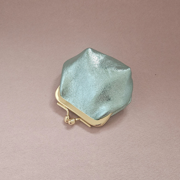 Mini bourse cuir rétro: Turquoise