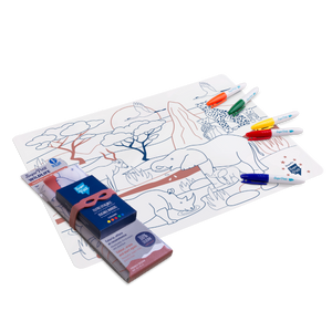 Coloriage éducatif-Set en silicone SAVANE AFRICAINE 5 feutres inclus