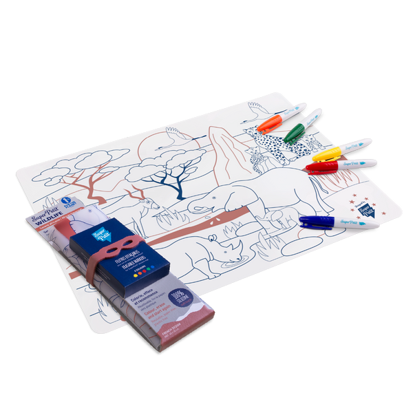 Coloriage éducatif-Set en silicone SAVANE AFRICAINE 5 feutres inclus