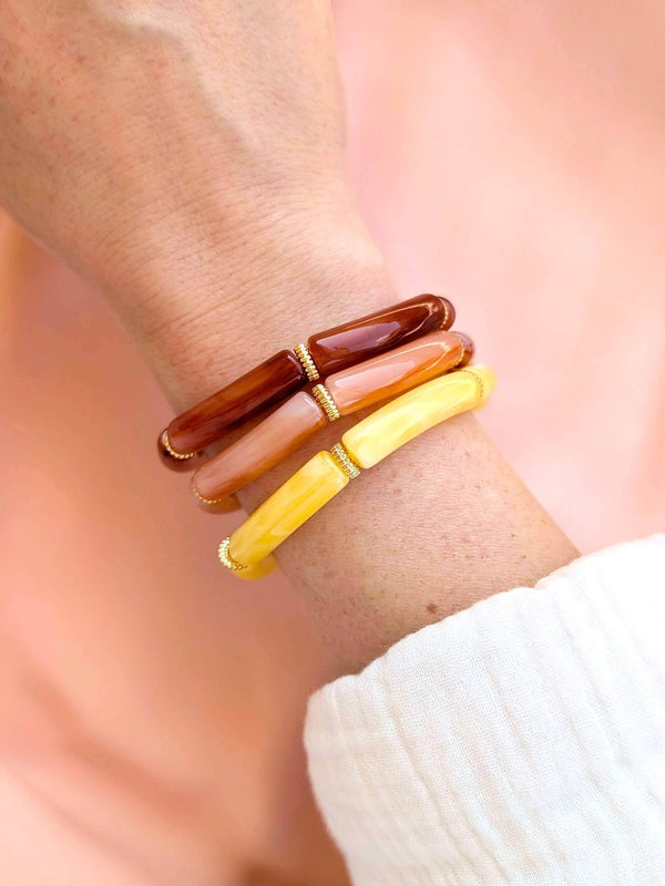 Bracelet SCARLETT: Caramel / S/M = 19cm = diamètre 6 cm