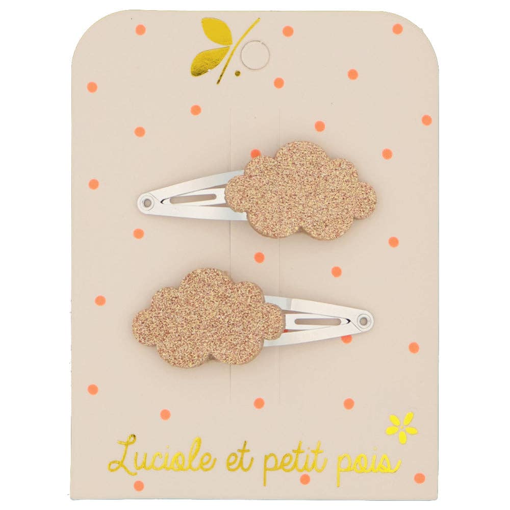 Barrettes nuages - Rose