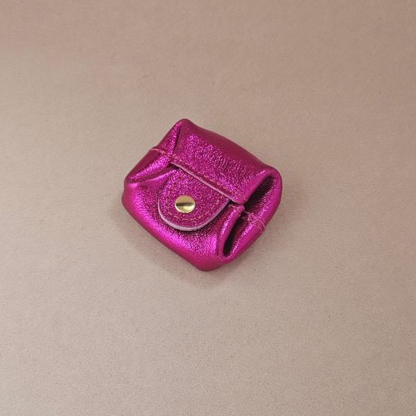 Porte monnaie carré cuir Crapaud: Violet