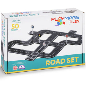 Playmags Ensemble de route en tuiles magnétiques