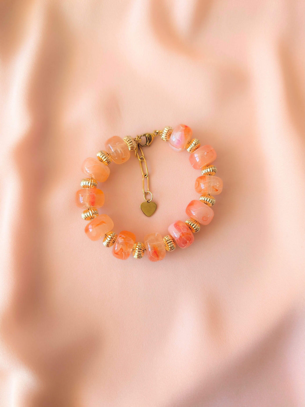 Bracelet GIGI: Corail / Fermoir