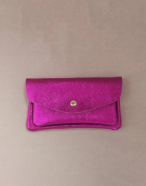Porte monnaie cuir vachette double poches Kangourou: Bordo